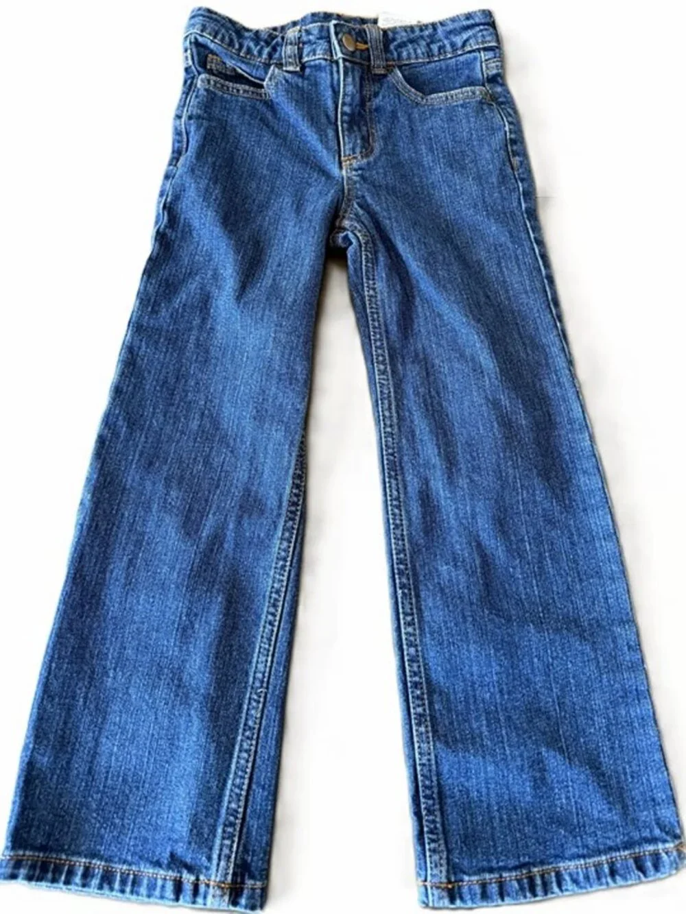 Carhartt Girls Size 5 Adjustable Waist Medium Wash Boot Cut Jeans